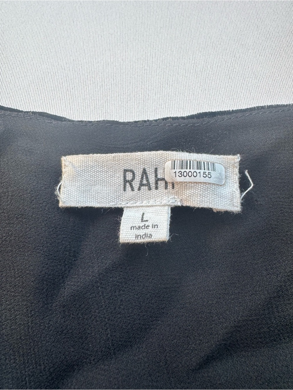Rahi Black Embroidered V-Neck Smocked Long Sleeve Mini Dress Size L - Picture 5 of 9